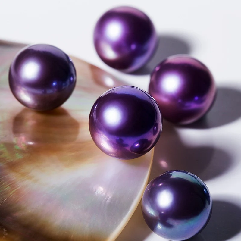 A04.New  Demon Grapes purple Eddison Pearls no shell opening（5-6.5mm） - Image 2